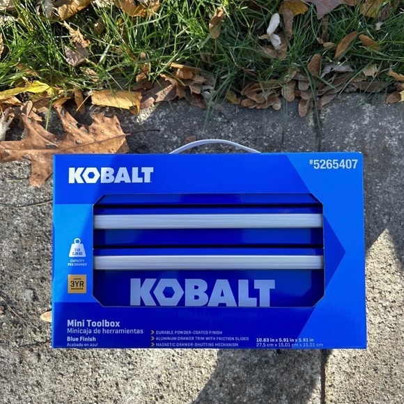 KOBALT Ltd Edition Anniversary Blue Mini 11"  2-Drawer Tool Box New - Picture 2 of 4